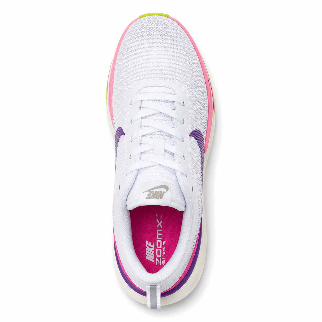 NK Zoom X Cinza com Rosa e Verde