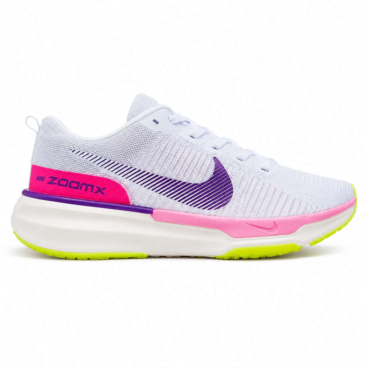 NK Zoom X Cinza com Rosa e Verde